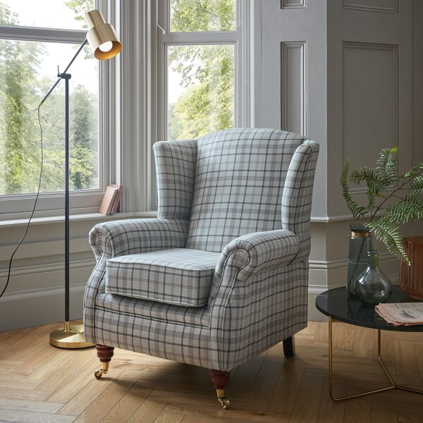 Next grey check deals armchair